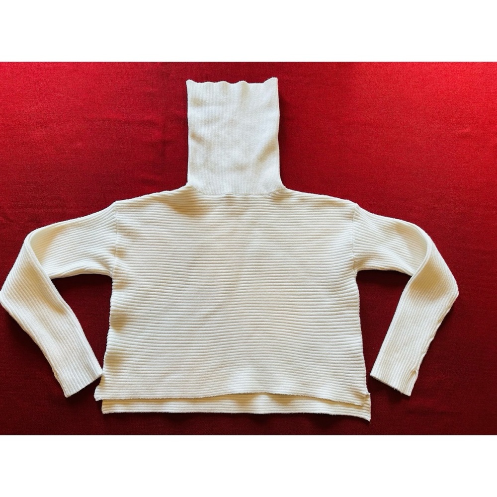 Zara Ivory Ribbed Turtleneck Sweater, NWT, S - Picture 9 of 13